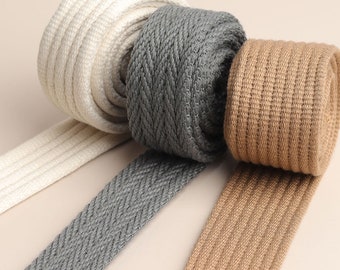 Strong and Thick Cotton Webbing for Backpacks - Solid Ribbon for Pet Collars Luggage Bag Straps - Craft Making Hardware (White/Black/Gray)