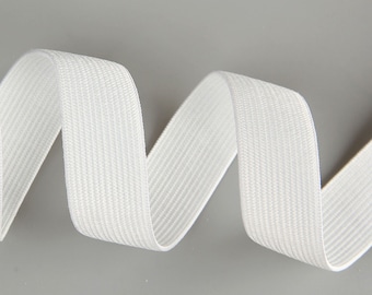 Bande élastique épaisse, Ruban élastique, Bandeaux élastiques, Accessoires élastiques de couture plats flexibles noirs et blancs (15-50 mm)