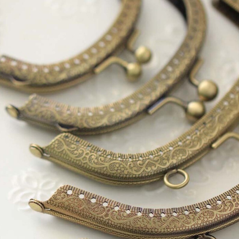 Clutch Frame Supplies, Curved Purse Frame, Retro Sewing Clutch Purse Frame, Bronze Metal Purse Accessories Hardware(8.5/10.5/12.5/16.5/20cm) image 3