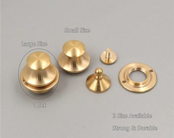 Good Quality Durable Snap Button Fasteners For Purse Bag DIY Leather Craft Project, Solid Brass Lock Closure Finding Hardware Lots Supplies