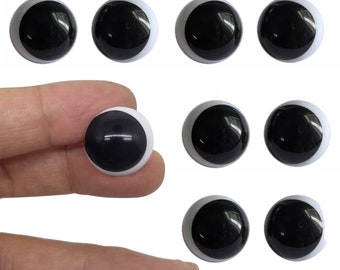 Cute Doll Eyes, Mushroom Domed Eye, Cartoon Funny Black Safety Eyes, Sewing Shank Button, Plush Stuffed Amigurumi Animal Toy Making