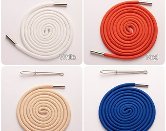 Cordón de repuesto para sudadera con capucha, cordón redondo para sudadera con capucha, cordón de poliéster con puntas metálicas, accesorio para cordón de sudadera con capucha (5 mm)