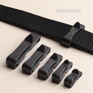 Slider Black Quick Slip Keeper Buckle -Rectangle Adjustable Black Webbing Buckle - Backpack Bag Pet Collars Fasteners Strap Keeper(1/1.5/2")
