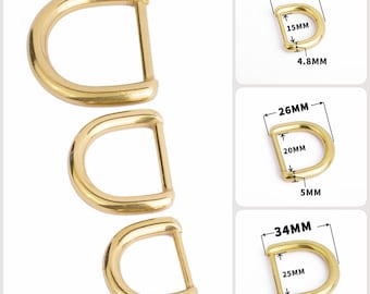 Metalen hoefijzer D-ringsluiting, massief messing naadloze U-vorm D-gespen versteller, riem portemonnee sleutelhanger lederen ambachtelijke hardware