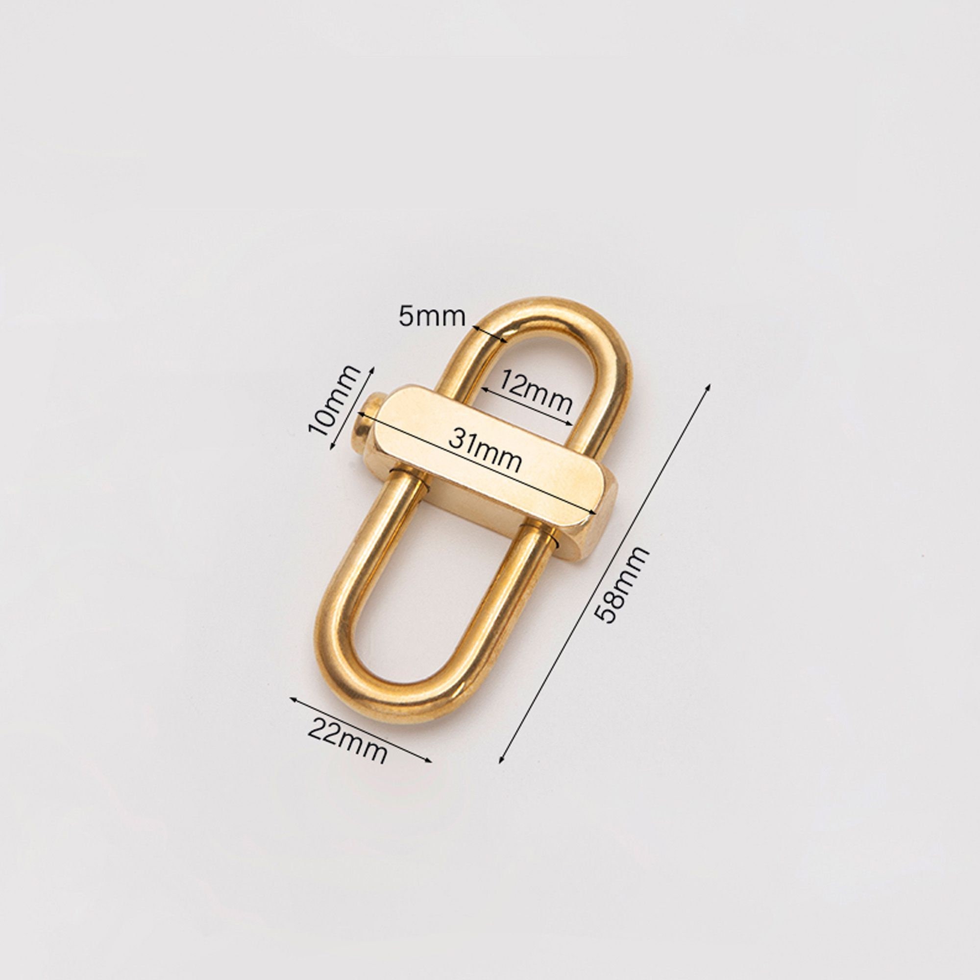 Heavy Duty Solid Brass Oval Click Locking Snap Carabiner, Strong