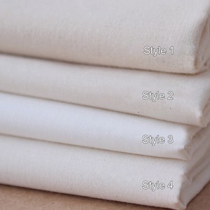 Tecido de algodão branco, tecido de forro de estofamento, tecido acolchoado liso, material de costura diy para forro de cortina/decoração de casa/artesanato