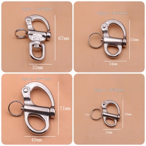 Heavy Duty Strong Large Carabiner Shackle Hook,Stainless Steel Quick Release Pull Lock Nautical Boat Ship Hook Keychains Bag Strap DIY Hook
