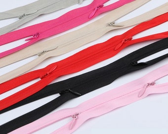26" Invisible Zipper with 2 Slider, Open End Hidden Zipper for Nursing Clothes/ Breastfeeding Clothes (7 Colors)