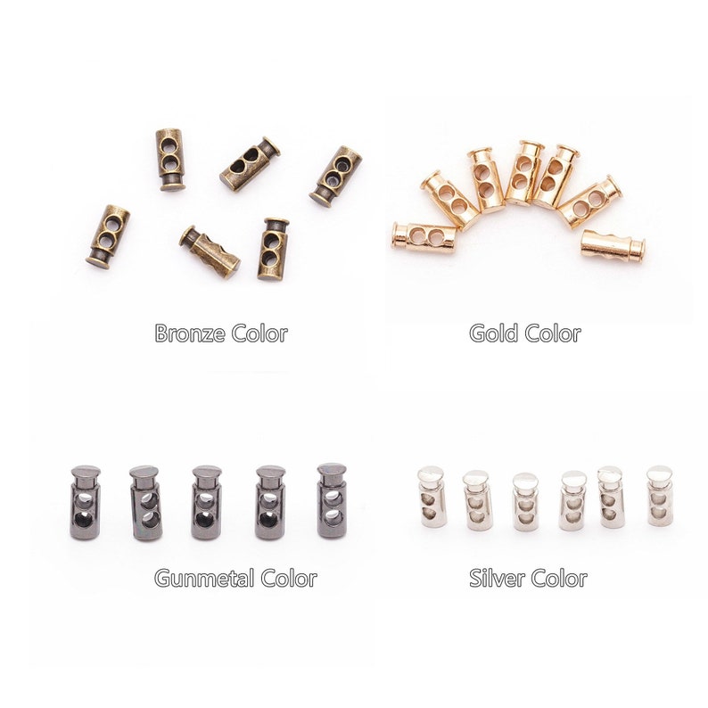 Tiny Metal Cord Locks, 7*3mm Tube Drawstring Lock, 2 Hole Rope End ...