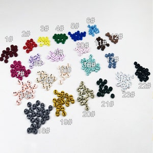 Doll Sewing Buttons, 3mm/ 4mm Super Tiny Buttons for Dolls, Mini Doll Accessory Buttons, Doll Clothing Adornments (24 Colors)