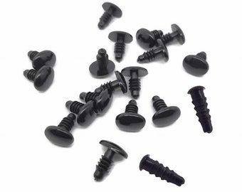 Teddybäraugen, schwarze Sicherheitsaugen, flache Kunststoffaugen, Amigurumi gestrickte Plüsch-Stofftier-Spielzeug-Puppen-Handwerks-Augen Lots Lieferungen (5-20 mm)