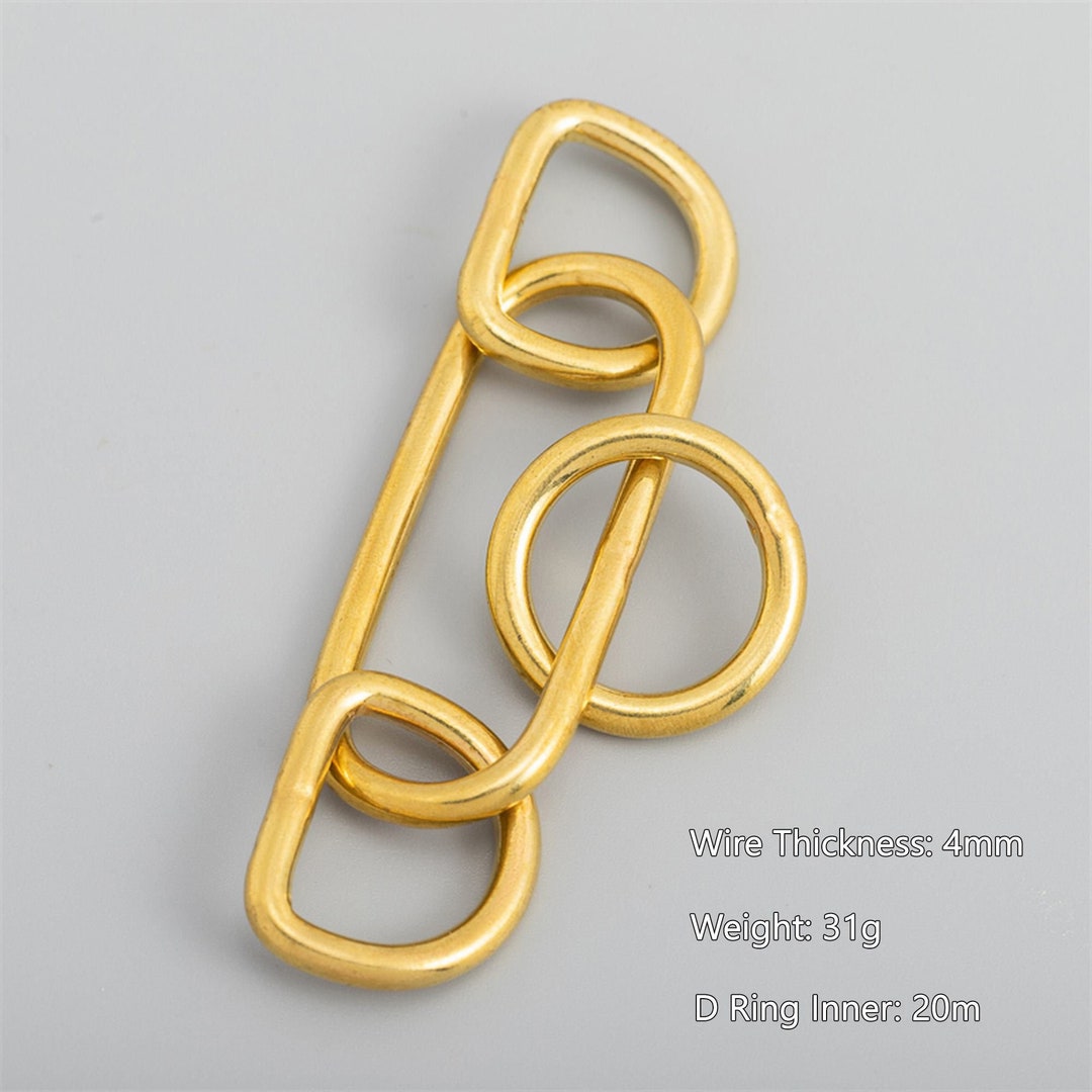 Dog Collar Hardware Supplies, Solid Brass 4 Link Rings Buckle, Pet