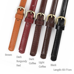Bag Handle Replacement, PU Leather Handbag Purse Strap with Clasp,Handle for Knitting Bag, Diy Crochet Bag Accessory Black/Brown(Detachable)
