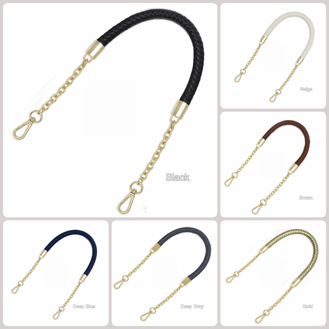 Purse Rope Bundle Rope Bag Strap, Woven PU Leather Purse Strap With Gold Chain & Hook ...