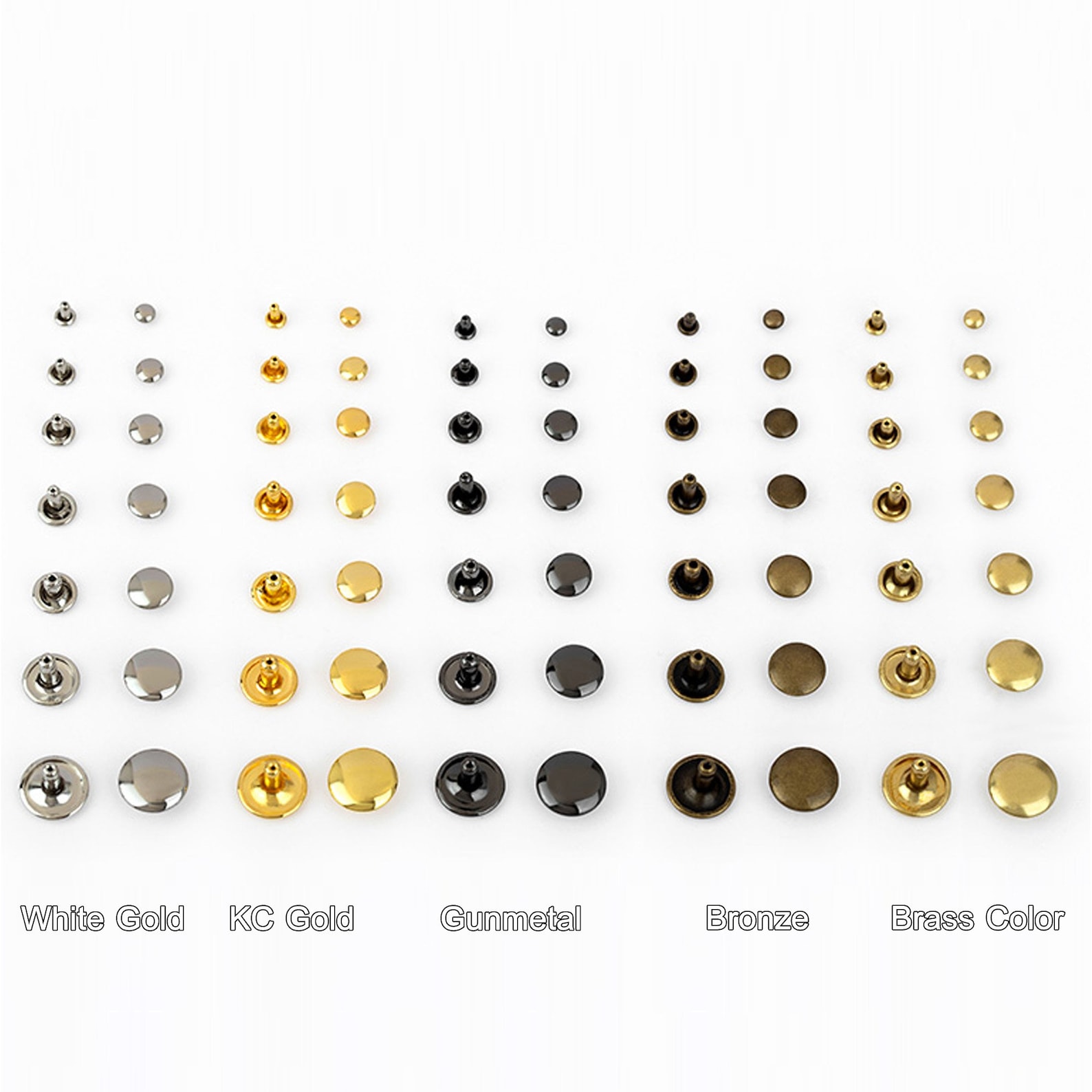 Double Cap Rivets, Round Rivet Fastener for Leather Craft, Brass Rivet ...