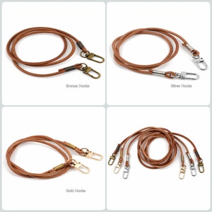 Leder Kordel Beutel, echt Leder Pull String Bag Geldbörse Riemen, 1 Schicht Rindsleder Schultertasche Handtasche Riemen Ersatz (40-120 cm)