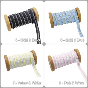 Double Layer Stretchy Ruffles Trims for Doll Clothes/ Dress/Bra/Underwear Sewing, Elastic Pleated Ribbon Band, BJD Sewing Craft Supply(12mm)