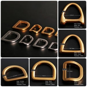 D Ring Lots Supplies, anello a D robusto e spesso senza cuciture, connettore a D in metallo, fibbia scorrevole per cinturino in pelle per borsa, anello a D in acciaio inossidabile/oro