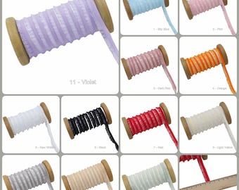 Pizzo arricciato, pizzo elastico stretto per reggiseno, biancheria intima, abito, abbigliamento per bambole, cucito, forniture per progetti artigianali BJD (10 mm)