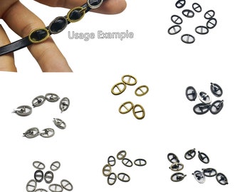 Piccole fibbie ad ardiglione ovali interne da 6 mm, fibbie in metallo con struttura super mini a forma ovale, forniture per cucire artigianali per vestiti per bambole (Oro/Argento/Canna di fucile/Bronzo)