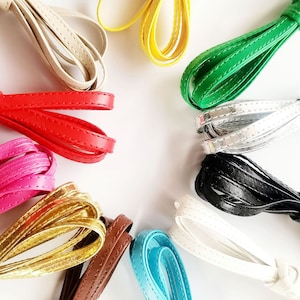 Doll Belt Strap with Sewing Thread, PU Leather BJD Shoulder Straps, Doll Clothes Sewing Belt, Miniature Doll Accessory (3/5mm Little Hard)