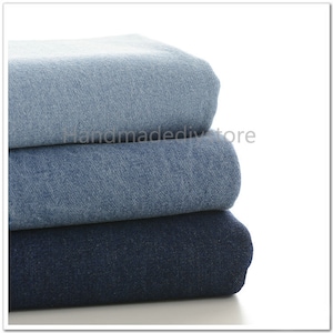 Tessuti di cotone denim, tessuti di denim lavati molto pesanti e spessi, tessuti di cotone jeans blu chiaro/scuro tinti in cotone blu (JJ11)