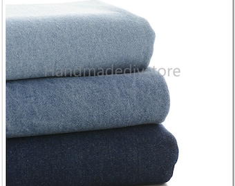Denim Cotton Fabrics, Very Heavy Thick Washed Denim Fabrics,  Blue Cotton Dyed Light/ Dark Blue Jeans Cotton Fabrics (JJ11)