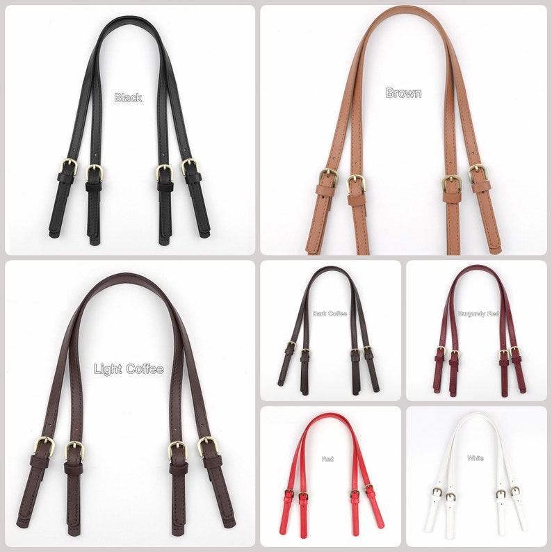Bag Handles with Buckles, PU Leather Adjustable Strap for Handbag, Purse Handle Replacement, Tote Bag Hardware Accessories 65-71cm image 1