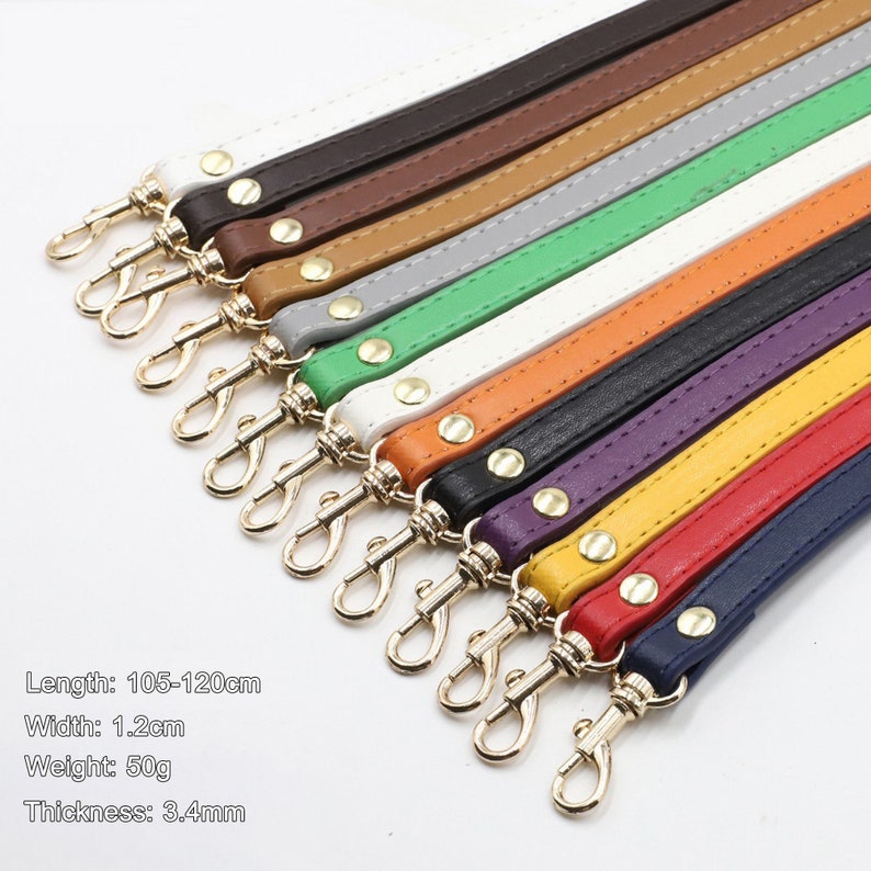 Bag Strap with Clip, Adjustable Tote Bag Strap Supply, Bag Purse Long Handle, PU Leather Cross Body Blet Strap Replacement Strong 120cm image 2