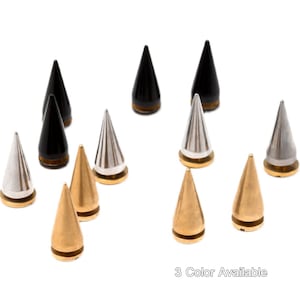 Bullet Punk Spikes, Messing Spike Nieten Nieten, Kleidungsstück Nieten Für Jacke Tasche Schuh Leder Handwerk Hundehalsband, Gunmetal / Schwarz Farbe