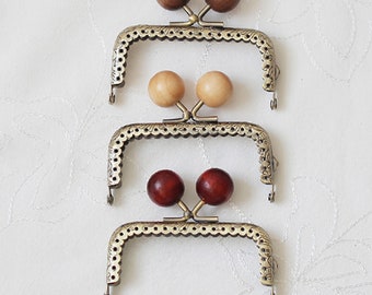 Accessoires pour cadre de sac à main rétro, cadre de sac à main rectangulaire couleur bronze avec fermoir à cadenas en bois (différentes tailles de 3 à 10 pouces)