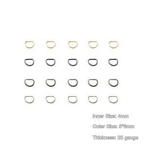 D Ring Schnallen für Puppen Nähen, Inner 4 mm Teller Tiny Spange Dekorationen und Verschlüsse für Puppen Couture, Kleider und Accessoires, 4 Farben