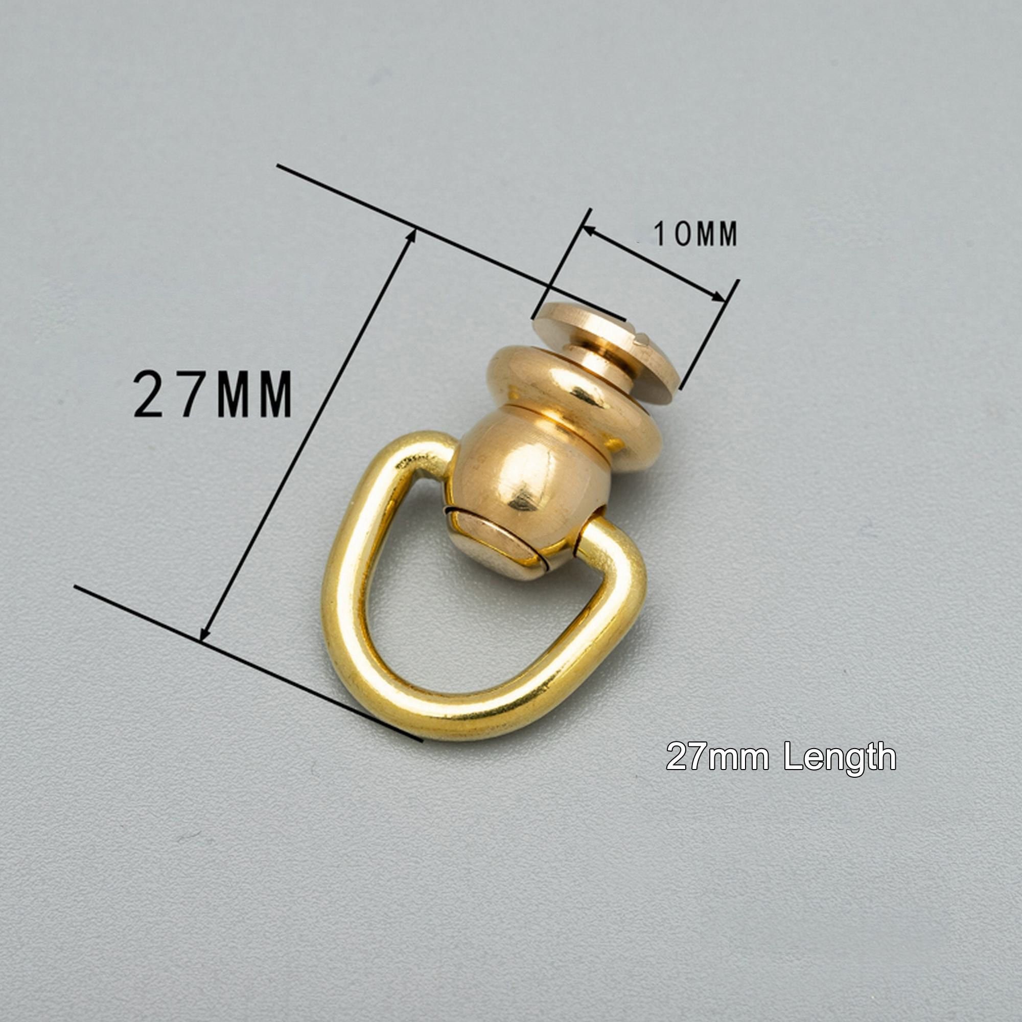 Rivets Forkey Rings Screw Rivets Swivel D Ring,solid Brass Studs Back Pull Ring Button ...