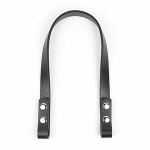 Short Bag Handles with Snap, Shoulder Bag Handle, Fastener for Purse Knitting Bag Making,Black PU Leather Bag Handle Replacement Accessories