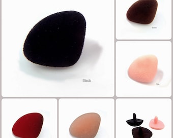 Naso di animale floccato, forniture per naso di velluto, naso di sicurezza Amgiurumi, naso triangolare floccato per bambola/orsacchiotto/peluche (con supporto)