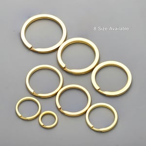 Dicker Schlüsselring Zubehör, massiver Messing Flat Split Schlüsselring, runder Schlüsselkettenverbinder, Kreisschleifen-Hardware, DIY Handwerk, die das Finden (15-38 mm)