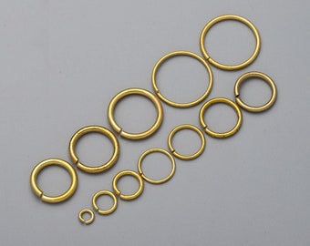 20-50mm Large Jump Rings, Solid Brass Open Circle Ring Loop Connector, Thick Metal O Circle Clasp for Bag Handbag Key Rings and Dog Tags