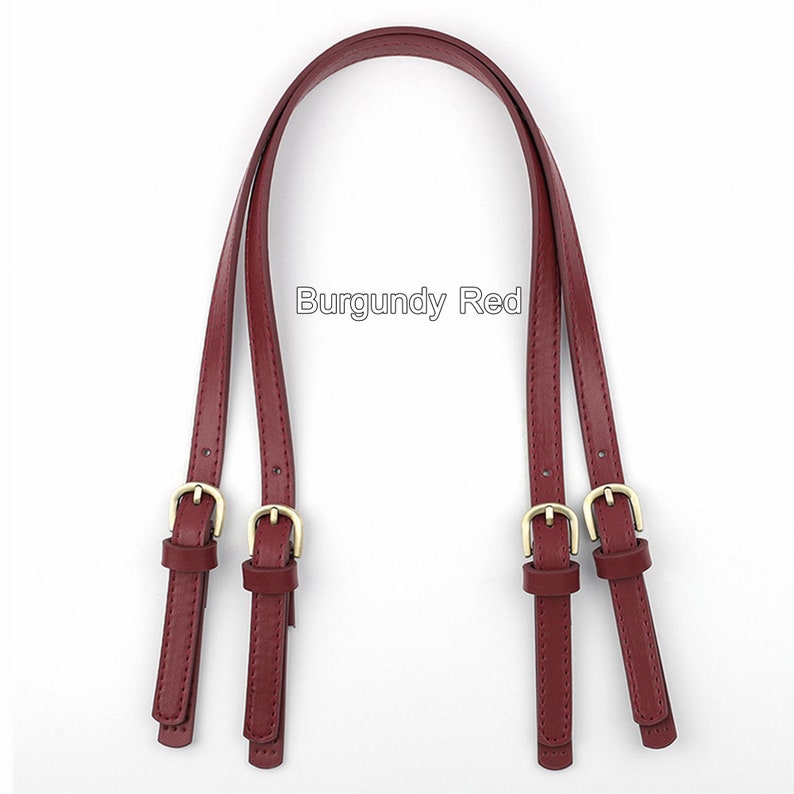 Bag Handles with Buckles, PU Leather Adjustable Strap for Handbag, Purse Handle Replacement, Tote Bag Hardware Accessories 65-71cm image 6