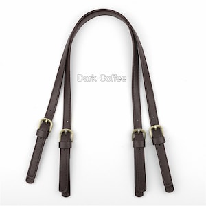 Bag Handles with Buckles, PU Leather Adjustable Strap for Handbag, Purse Handle Replacement, Tote Bag Hardware Accessories 65-71cm image 7