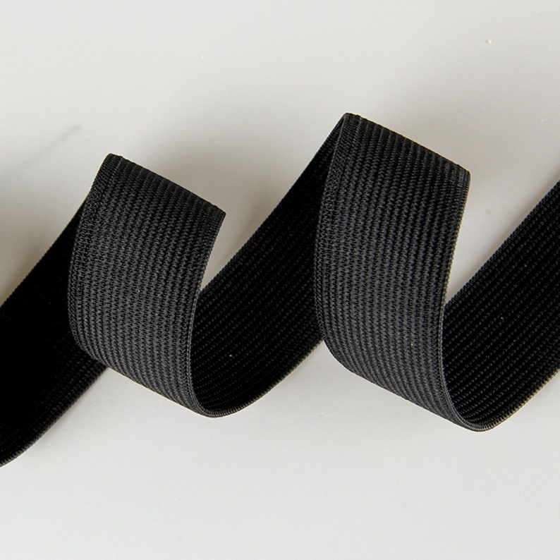 Thick Elastic Band, Elastic Ribbon, Elastic Headbands, Black & White Flat Flexible Sewing Elastic Accessories 15-50mm image 2