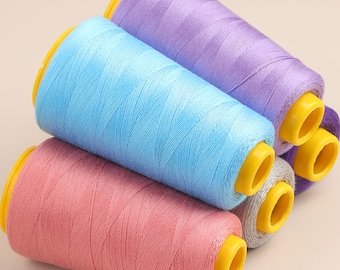 Hilo de poliéster resistente de 2500 yardas - Hilo de coser por carrete - Hilo de mezclilla - Hilo para jeans - Hilo de cuero - Hilo para máquina de coser 20S/3