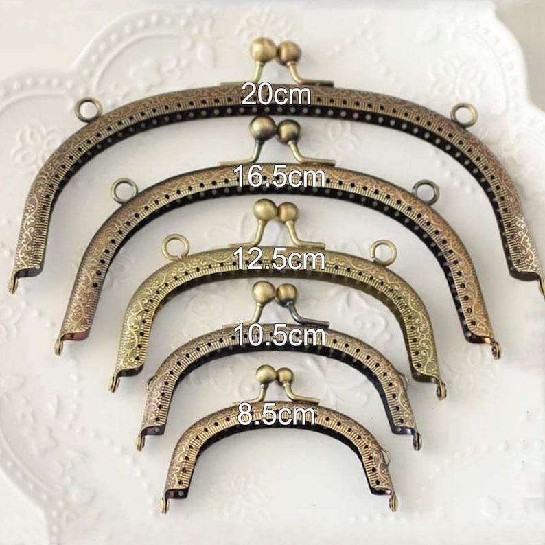 Clutch Frame Supplies, Curved Purse Frame, Retro Sewing Clutch Purse Frame, Bronze Metal Purse Accessories Hardware(8.5/10.5/12.5/16.5/20cm) image 2