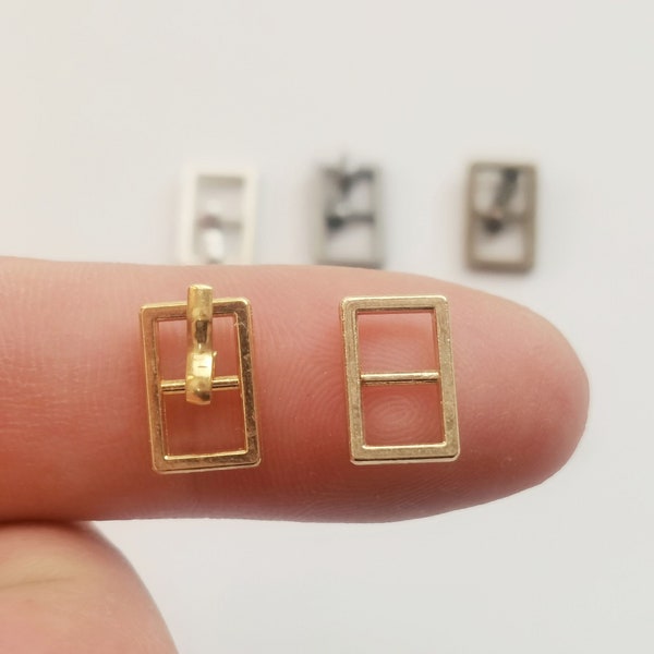 Miniature Fashion Buckles, Inner 5mm Tiny Buckle for Dolls, Doll Couture Fasteners, Doll Apparel Decoration, Rectangle Buckle Hardware