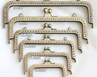 Hypoallergenic Coin Purse Frame, Retro Bronze Tone Rectangle Metal Purse Frame,Sew on Coin Bag Purse Pouch Bag Clutch Frame Hardware(6 Size)