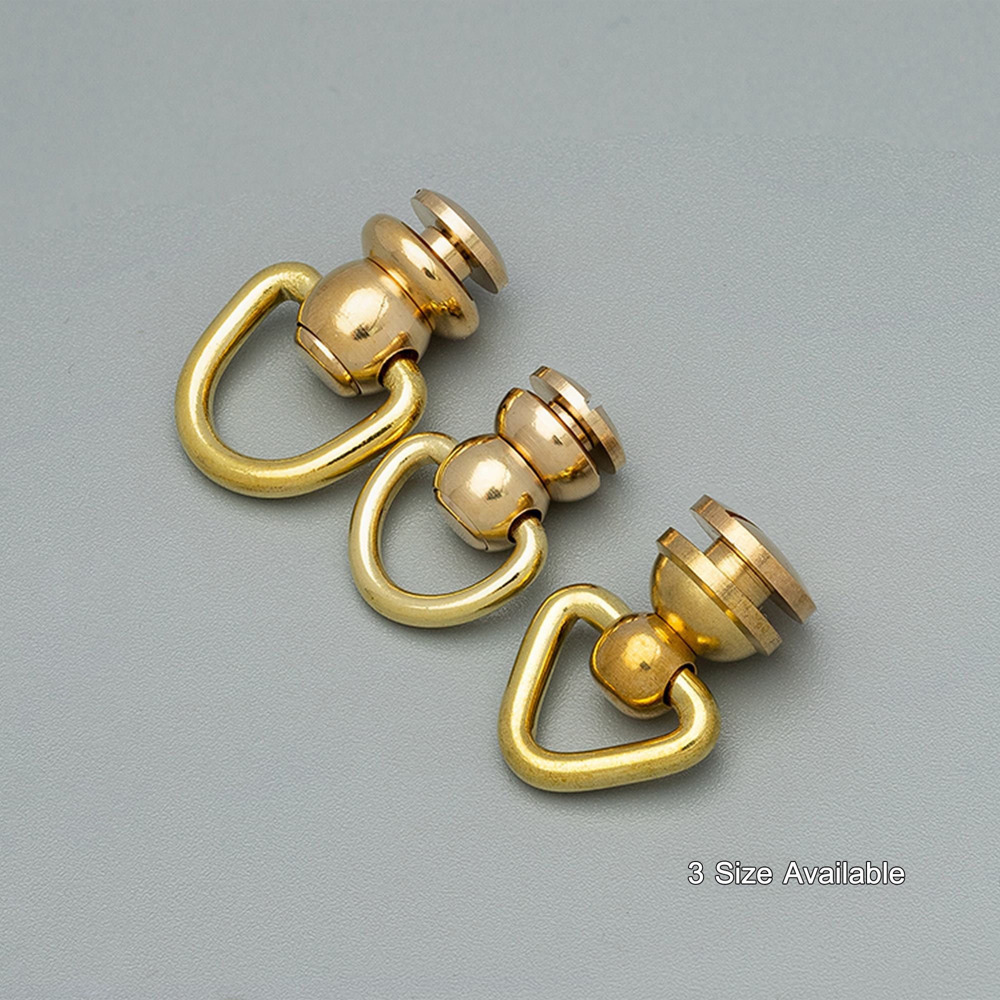 Rivets Forkey Rings Screw Rivets Swivel D Ring,solid Brass Studs Back Pull Ring Button ...