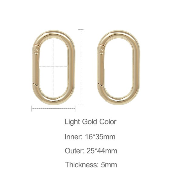 Lot De 5 Mousquetons Ovales 25 Mm - Ressort Intégré | Pour Sacs, Bijoux, Porte-Clés | Argenté
