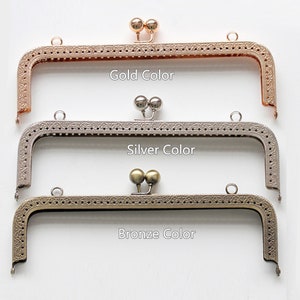 Rectangular Clutch Frame, Classic Metal Purse Frame Hardware, DIY Sewing Bag Frame Replacement Parts (20cm)