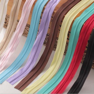 Long Zipper By the Yard, Nylon Coil Zippers for Sewing, Upholstery, Pillow and Slipcover Zipper (You choose the length, including Puller)