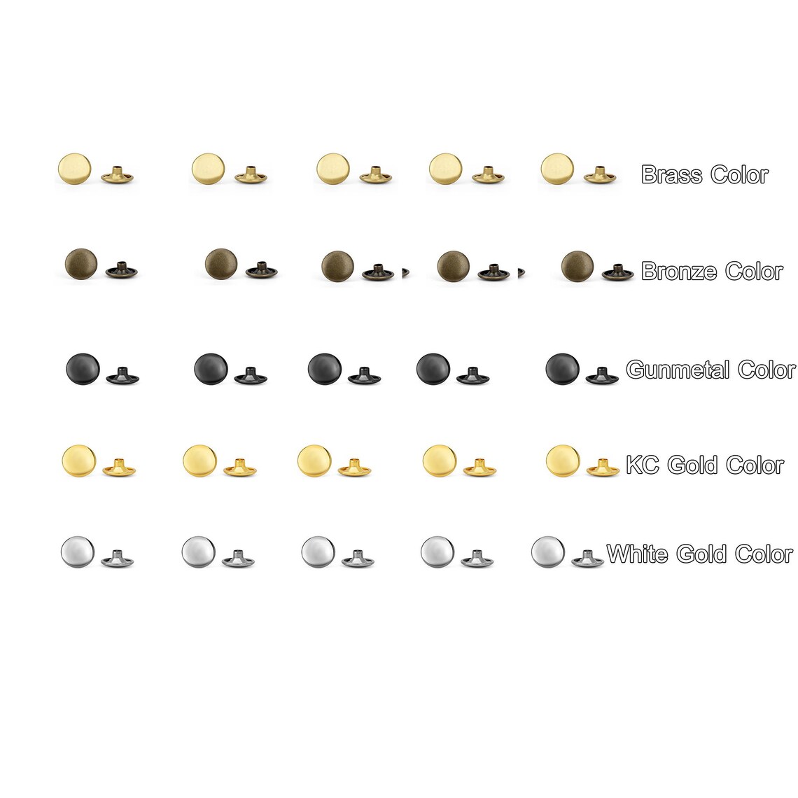 Double Cap Rivets, Round Rivet Fastener for Leather Craft, Brass Rivet ...