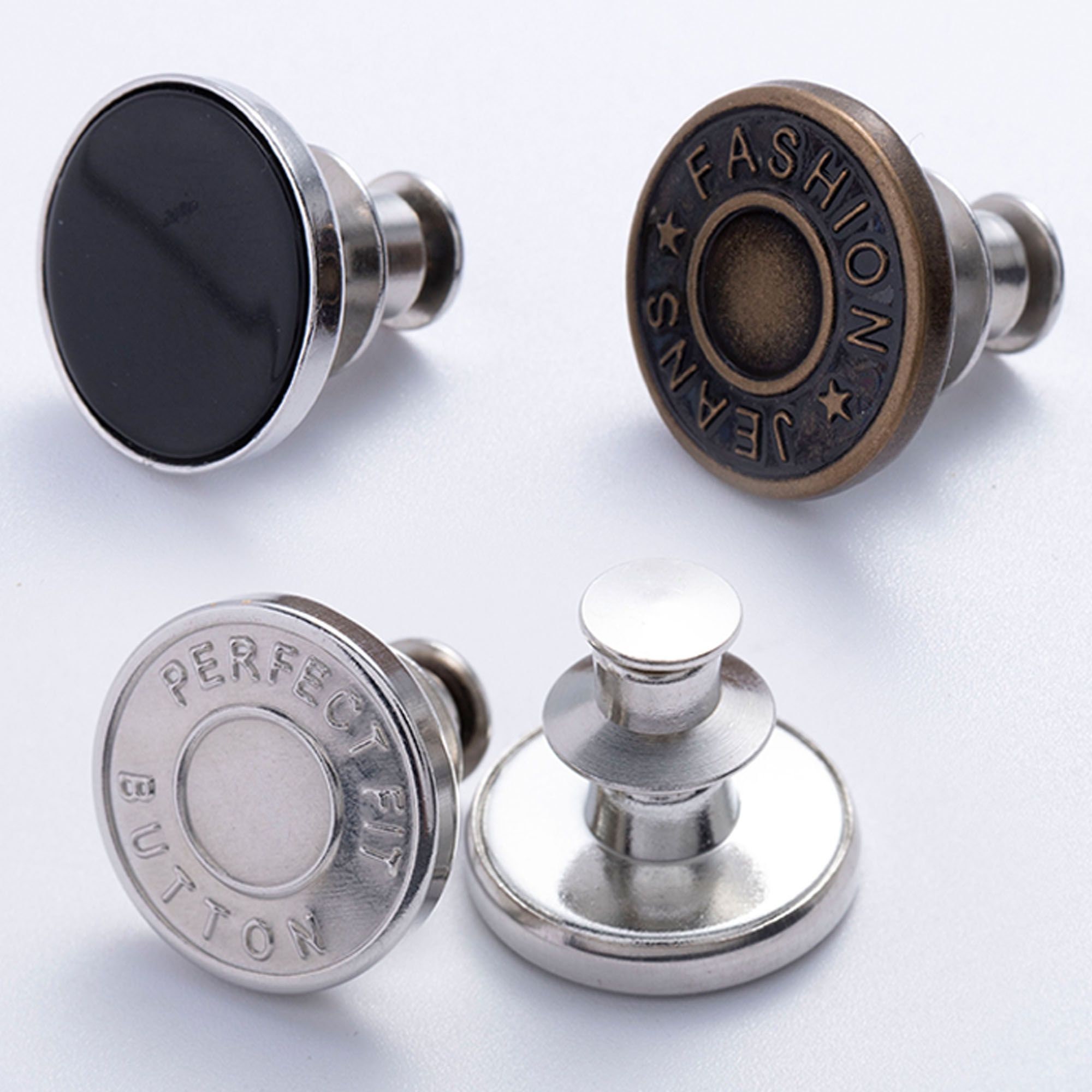 Jean Button Replacement, Reusable Metal Jeans Tacks, No-sew